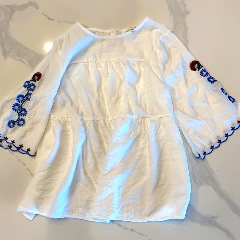 Embroidered top. Orange creek.